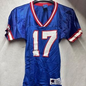 Vintage David Brown rare New York Giants #17 Champion Blue Jersey Youth SZ 8